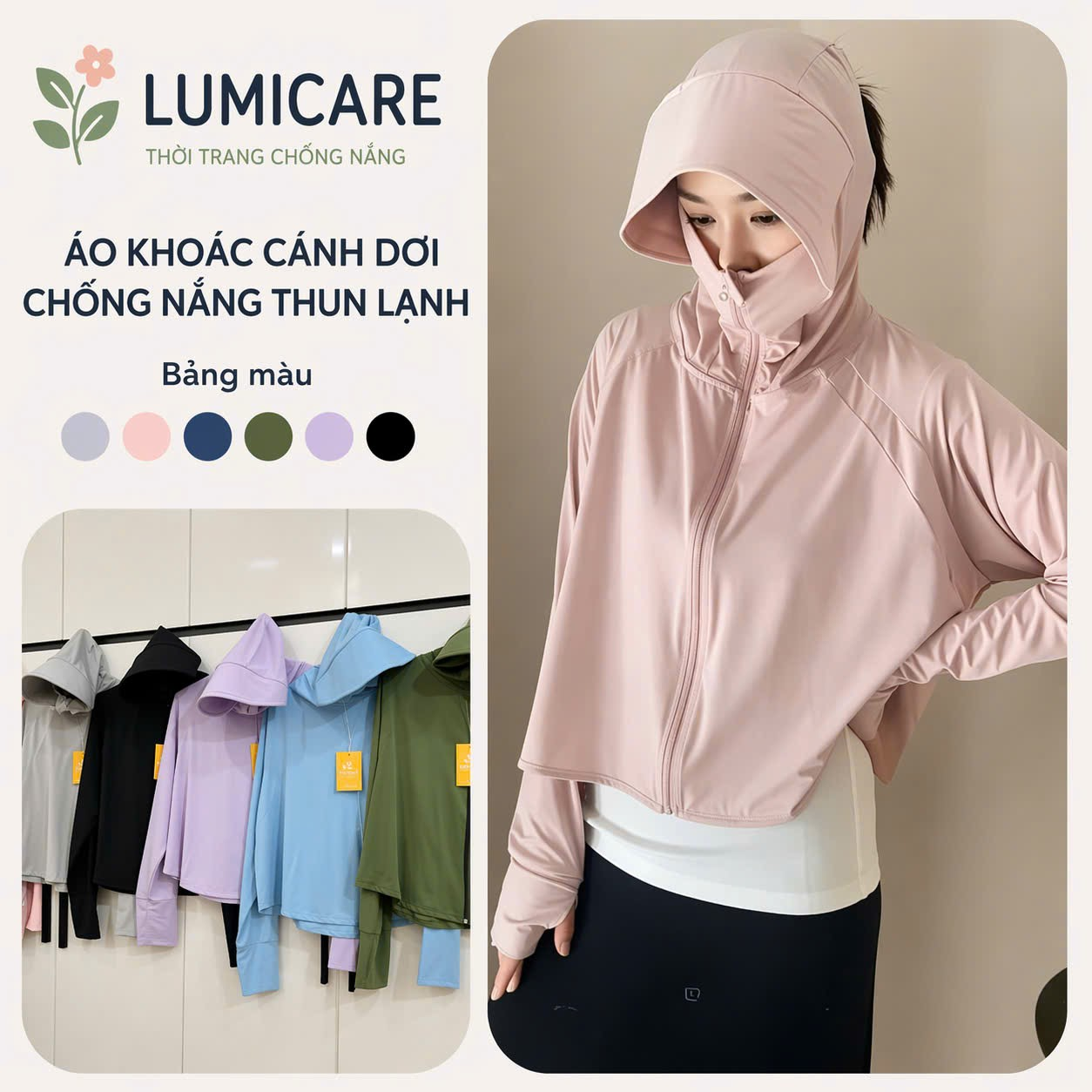 trang chống nắng với thiết kế dáng cánh dơi vừa cá tính, vừa thoải mái tối đa.