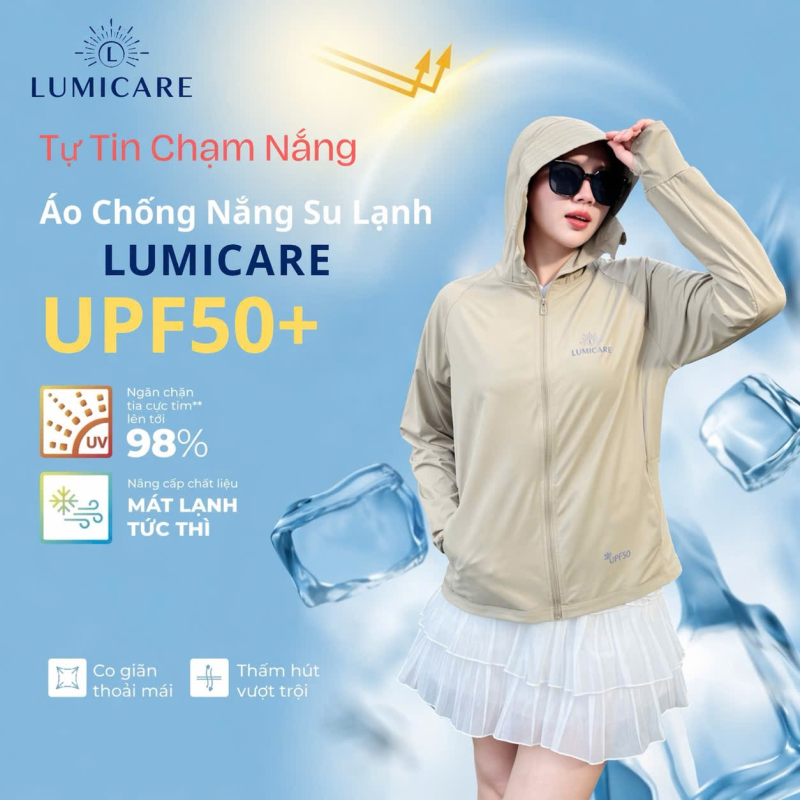 Bảo vệ da hiệu quả với áo chống nắng UPF 50+ Lumicare
